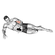 Dumbbell Lying Supination On Floor form demonstration - targeted for Forearms Lower Arms workouts