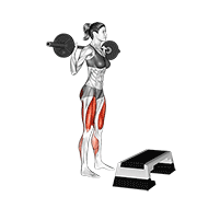Barbell Squat Jump Step Rear Lunge form demonstration - targeted for Quads Upper Legs workouts