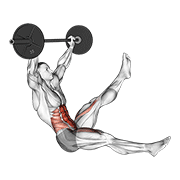 Barbell Sitted Alternate Leg Raise form demonstration - targeted for Abs Waist workouts