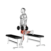 Dumbbell Step-Up Split Squat exercise animation