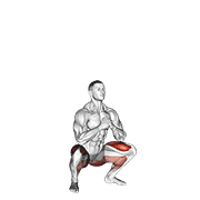 Bodyweight Drop Jump Squat exercise animation