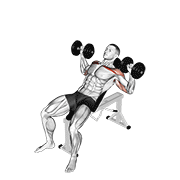 Dumbbell Incline Alternate Press exercise animation