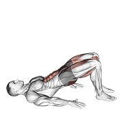 Glute Bridge March form demonstration - targeted for Glutes Upper Legs workouts