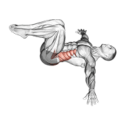 Bent Knee Lying Twist (male) form demonstration - targeted for Glutes Upper Legs workouts