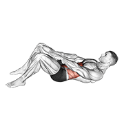 Knee Touch Crunch exercise animation