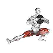 Weighted Cossack Squats (male) exercise animation