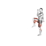 Walking High Knees Lunge exercise animation
